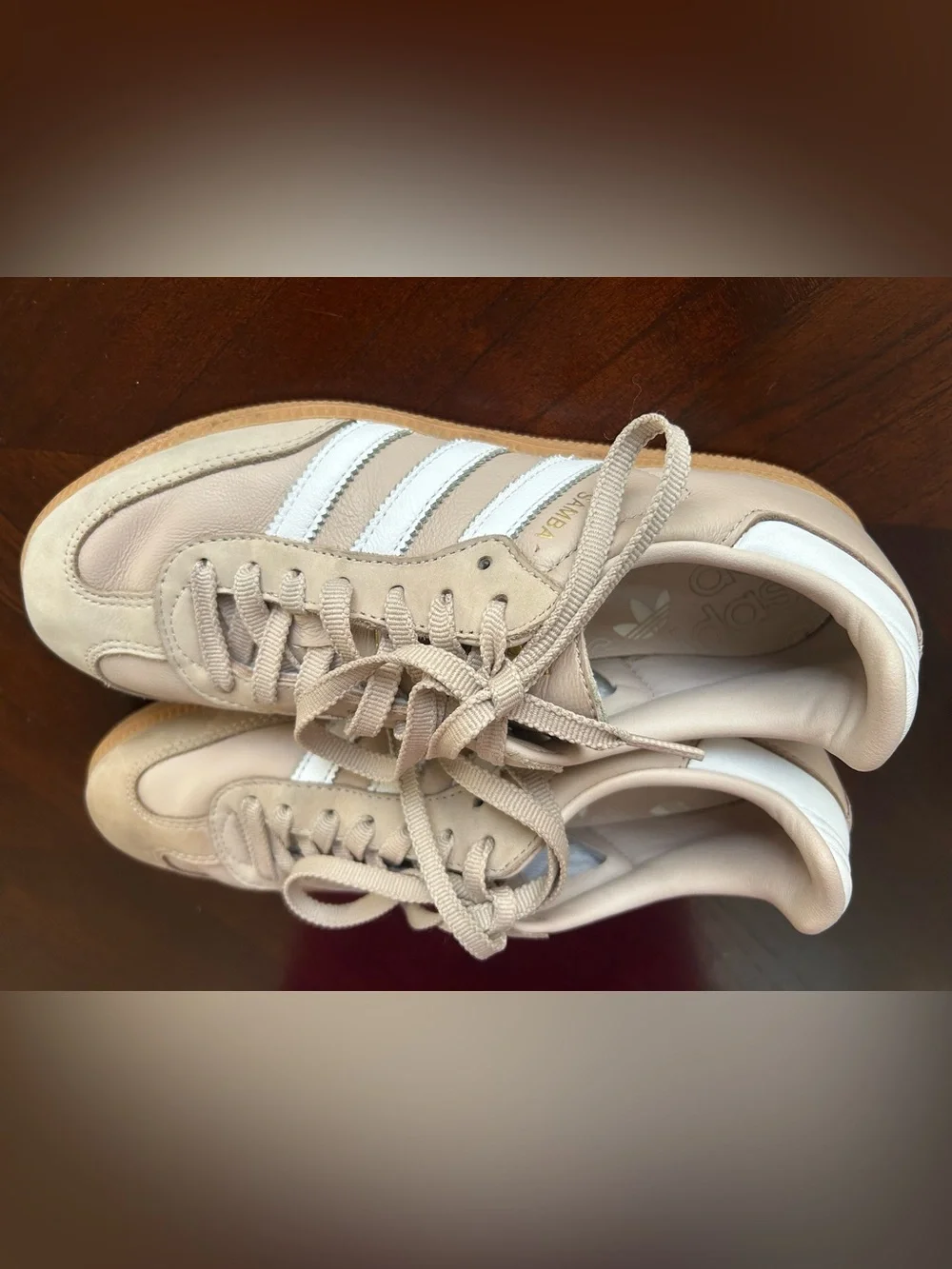 adidas Samba Women's Beige and White Retro Sneakers size 8